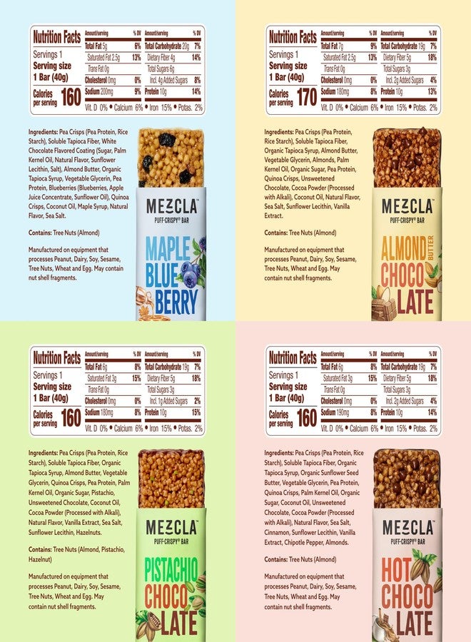 Mezcla Puff Crispy Protein Bars, Gluten Free & Vegan Protein Bars, 10g Protein, Alt for Crispy Rice Treat, Granola Bars & Breakfast Bars, Healthy Snacks for Adults, Variety Pack, 8 Count - Image 2